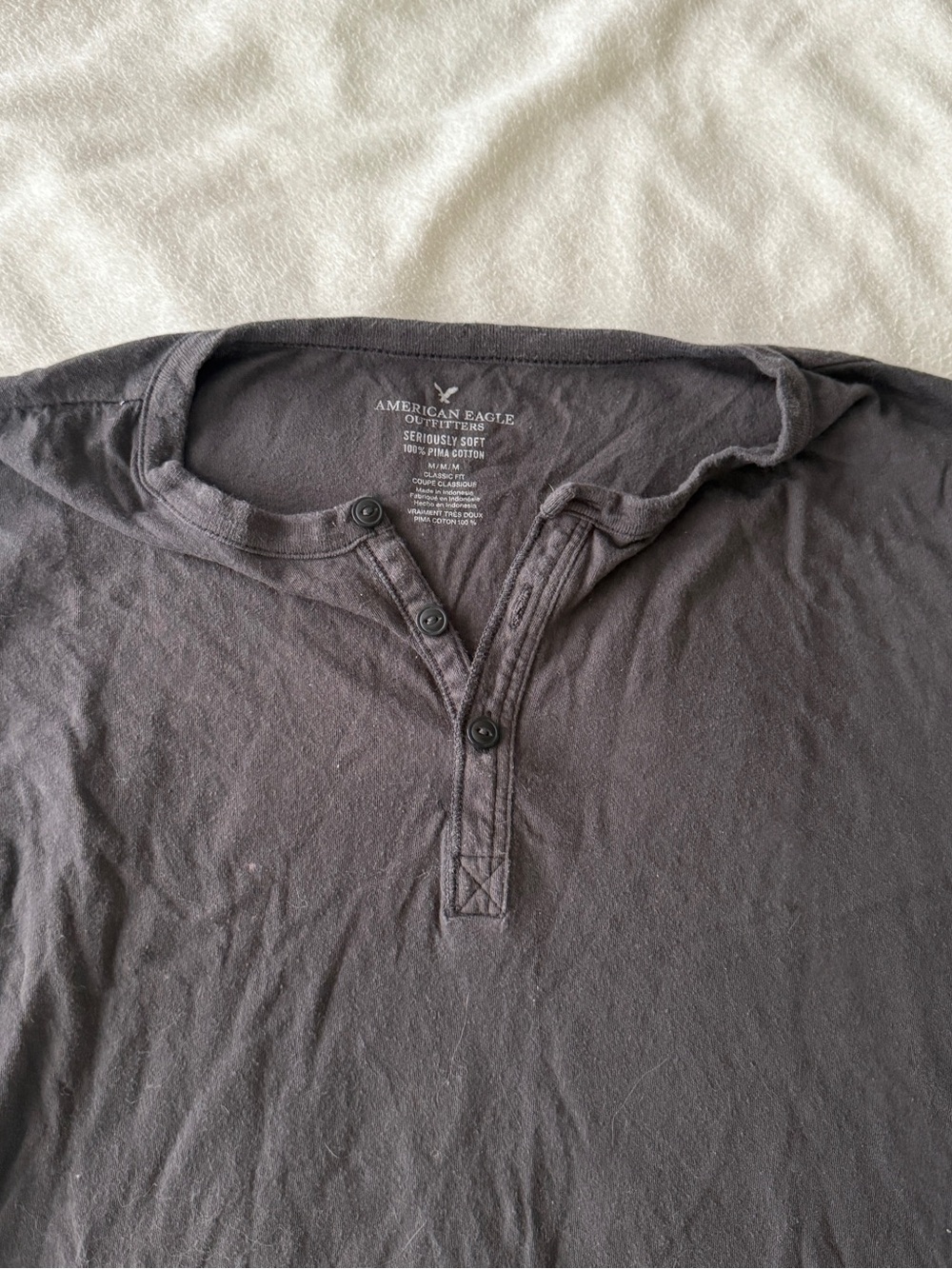 ✨Bundle 5 for $25🏷️ | American Eagle Outfitters Men’s Short Sleeve Henley Shirt - Picture 3 of 7